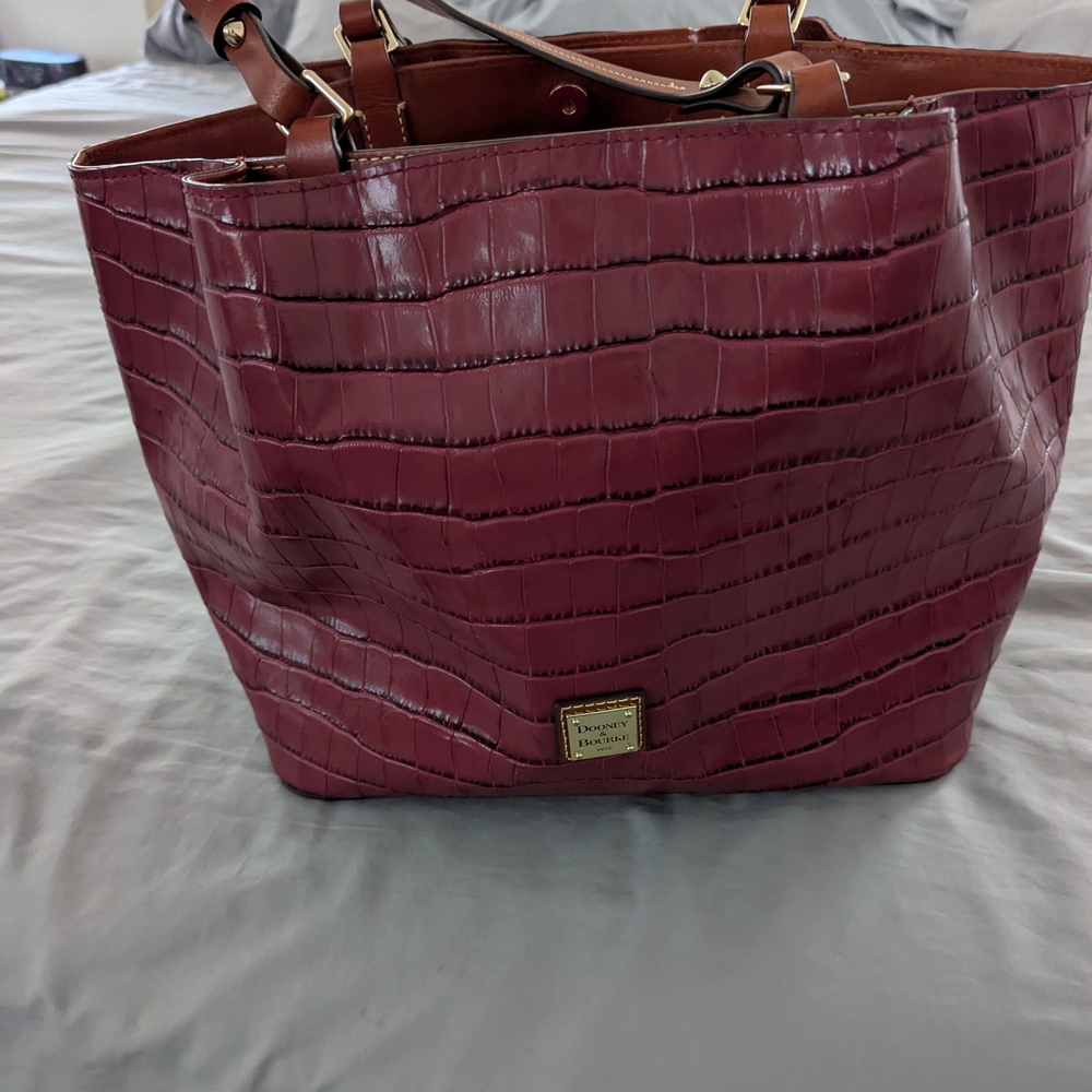 Dooney & Bourke Brown Croc-Embossed Tote Bag